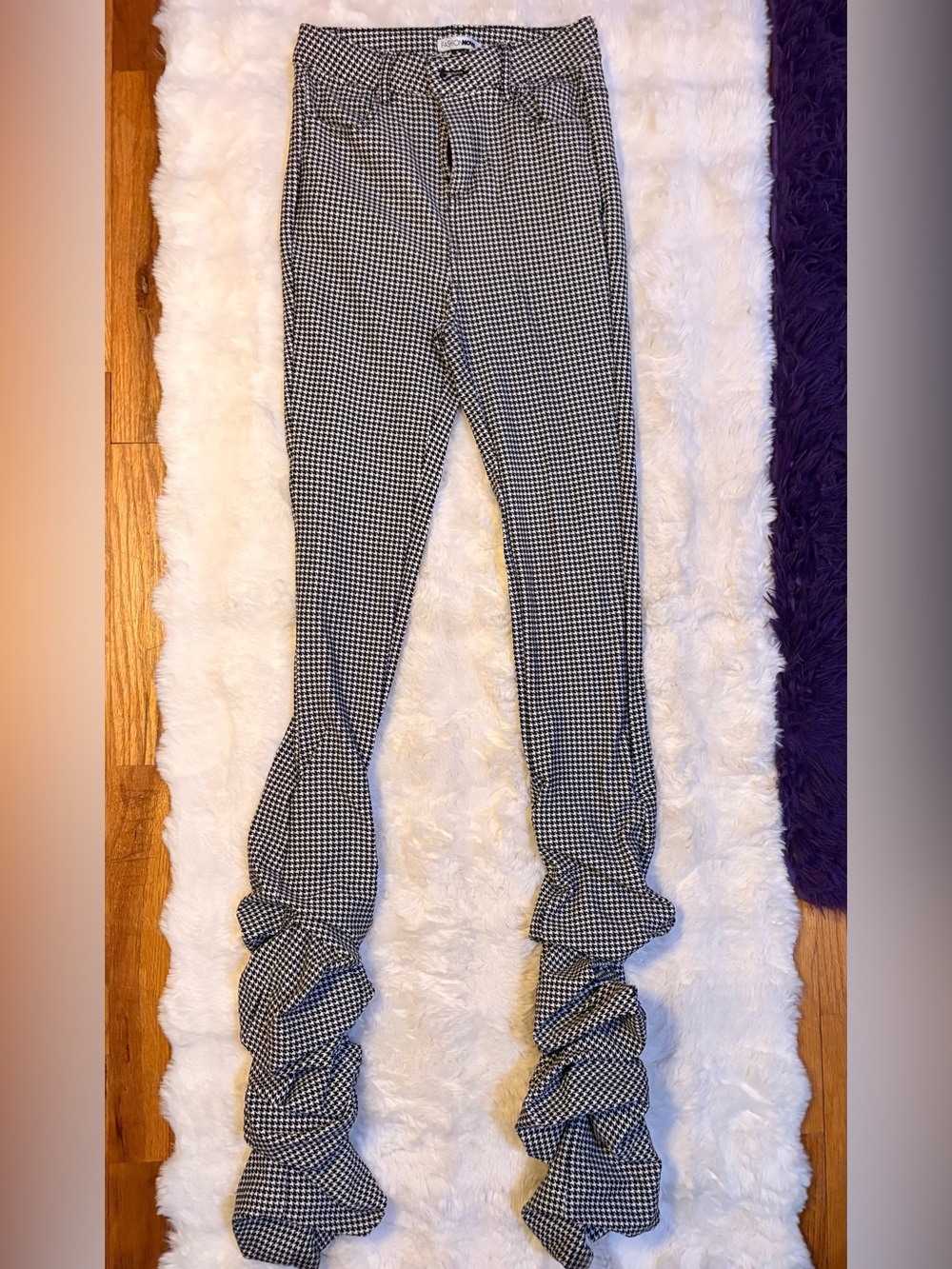 Fashion Nova Black and White Stacked Jegging Pants